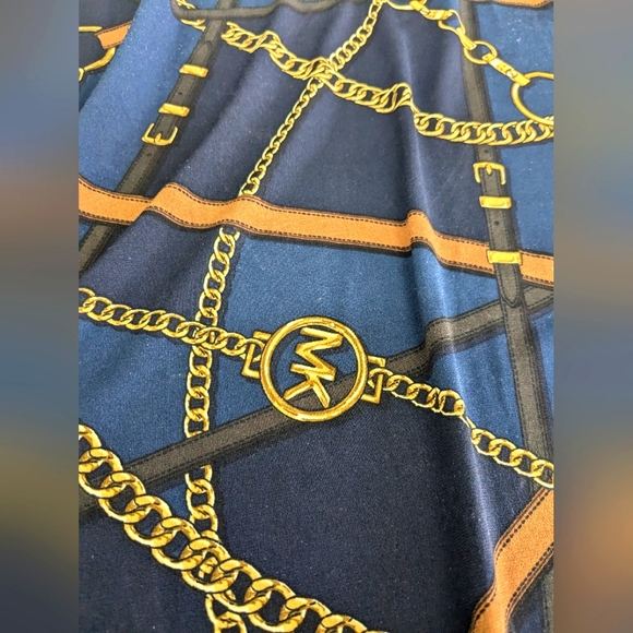 MICHAEL KORS Navy Chain Print Blouse - Picture 5 of 6